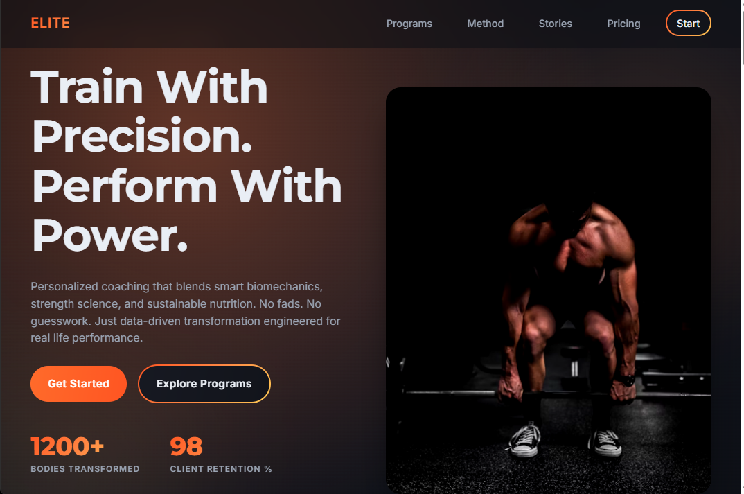 Fitness Instructors Landing Page